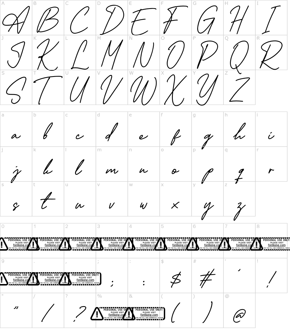 フォントの文字: Alexanida
