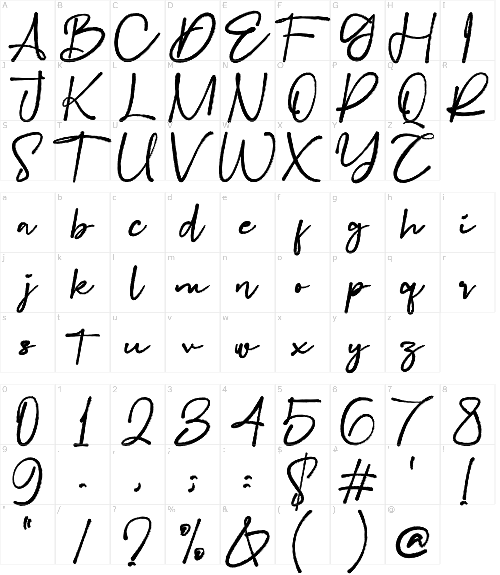 フォントの文字: Joonfloss Brush