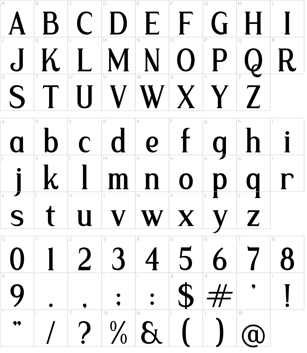 フォントの文字: Malffide