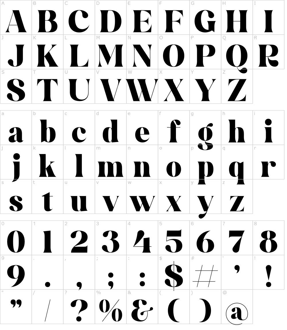 フォントの文字: Bridga Goldeni