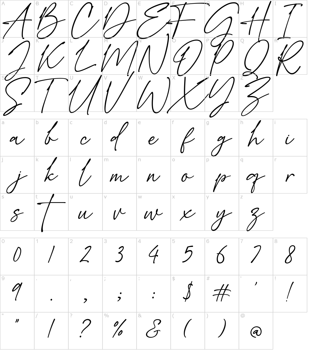 フォントの文字: Breathney