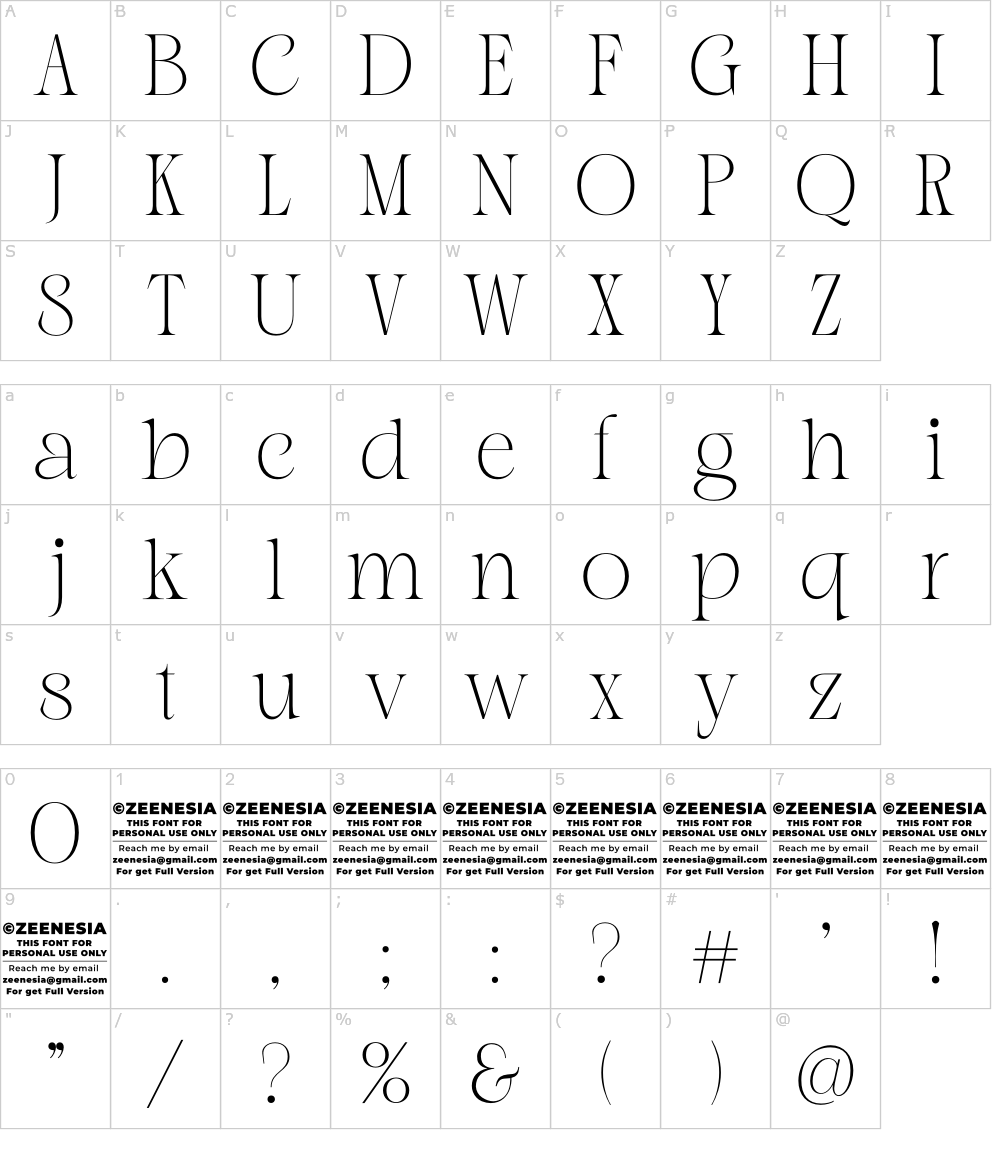 フォントの文字: Nebulen