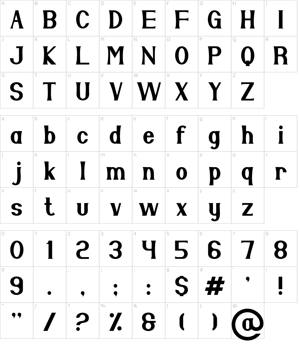 フォントの文字: Alano