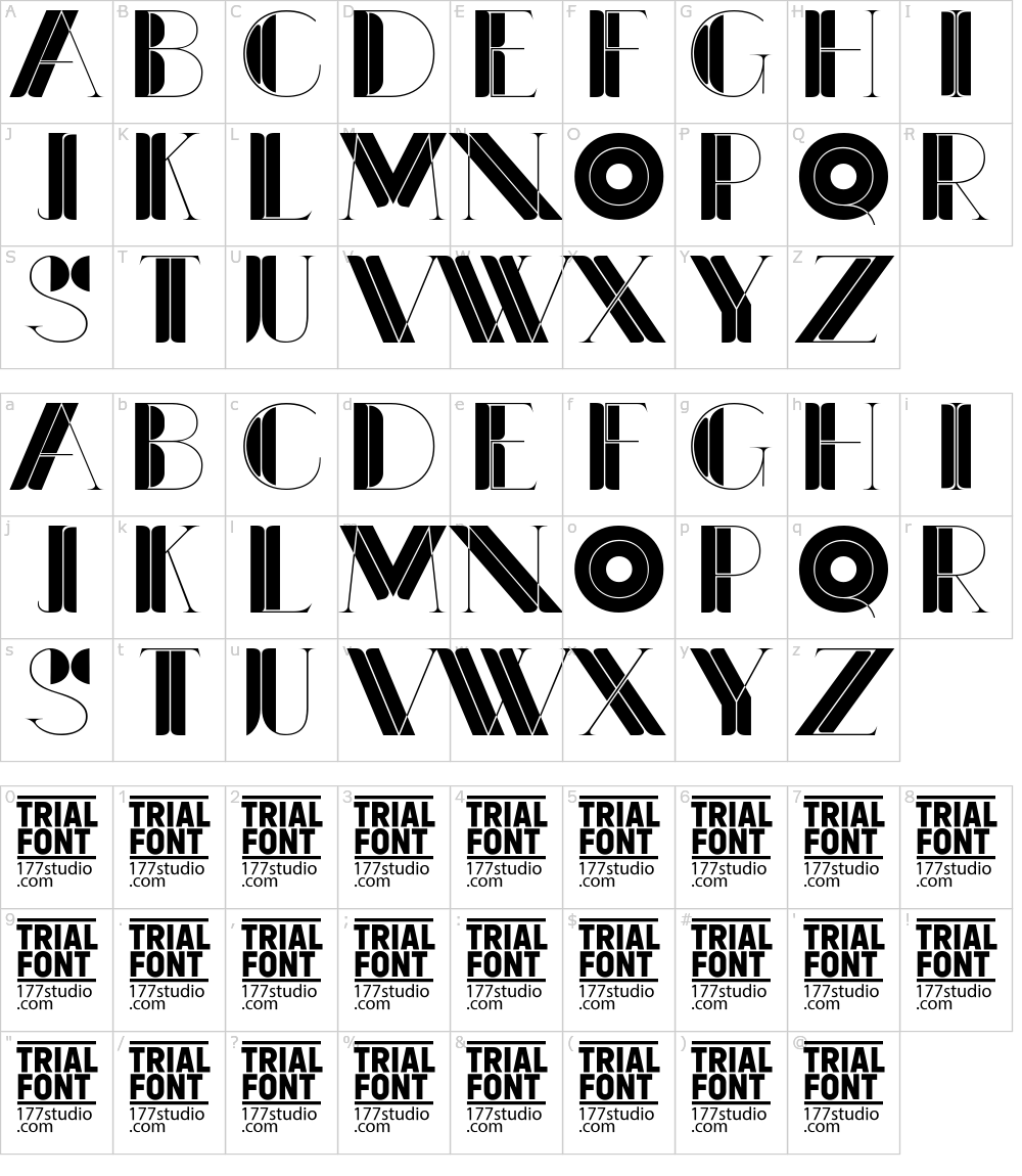 フォントの文字: Emotion ArtDeco