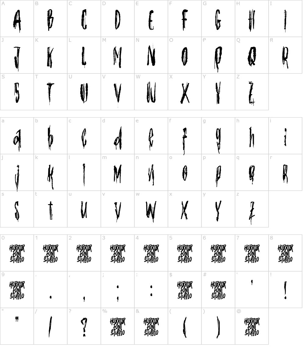 フォントの文字: Ephemeral Nightmares