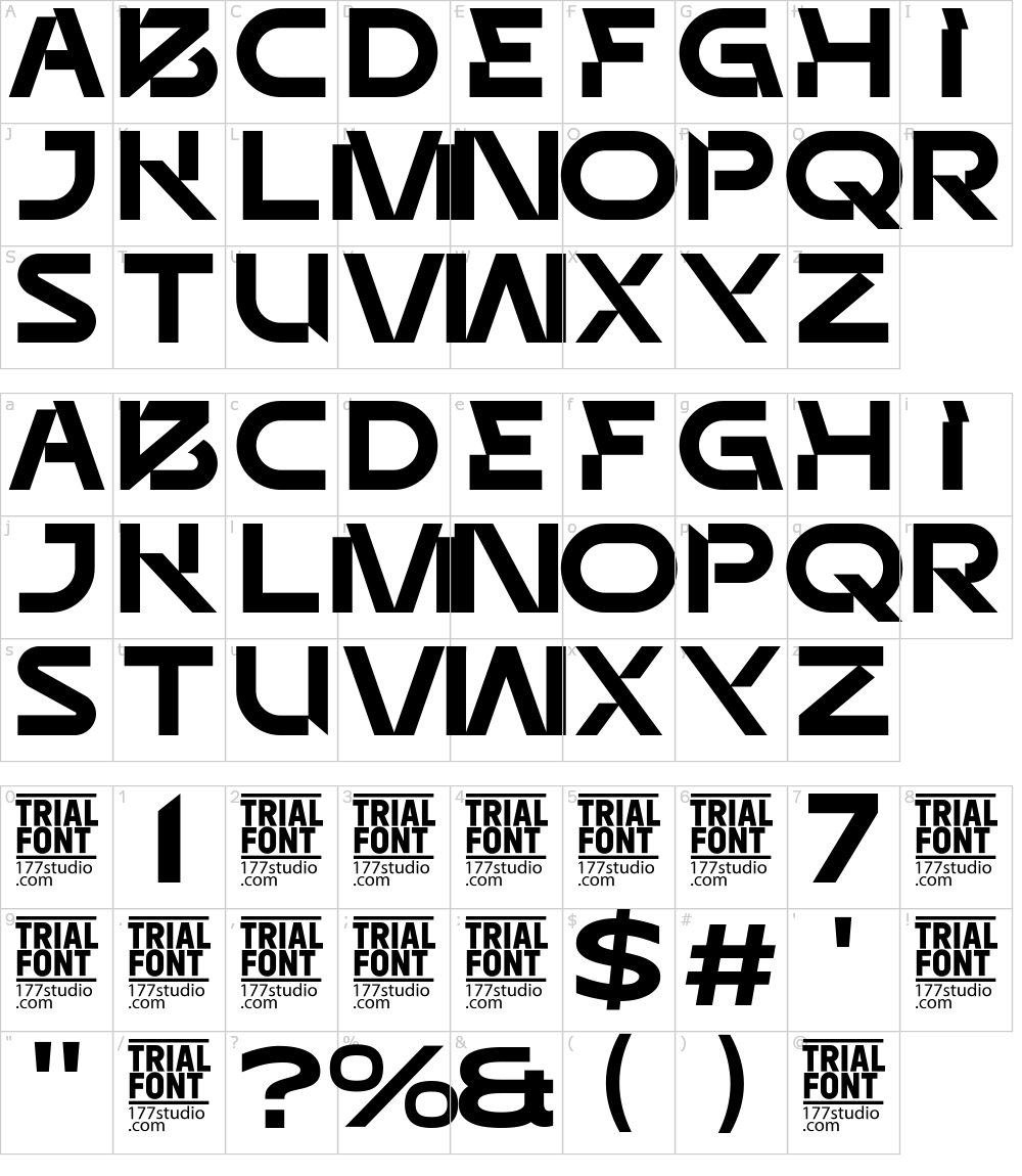 フォントの文字: Unique Sans