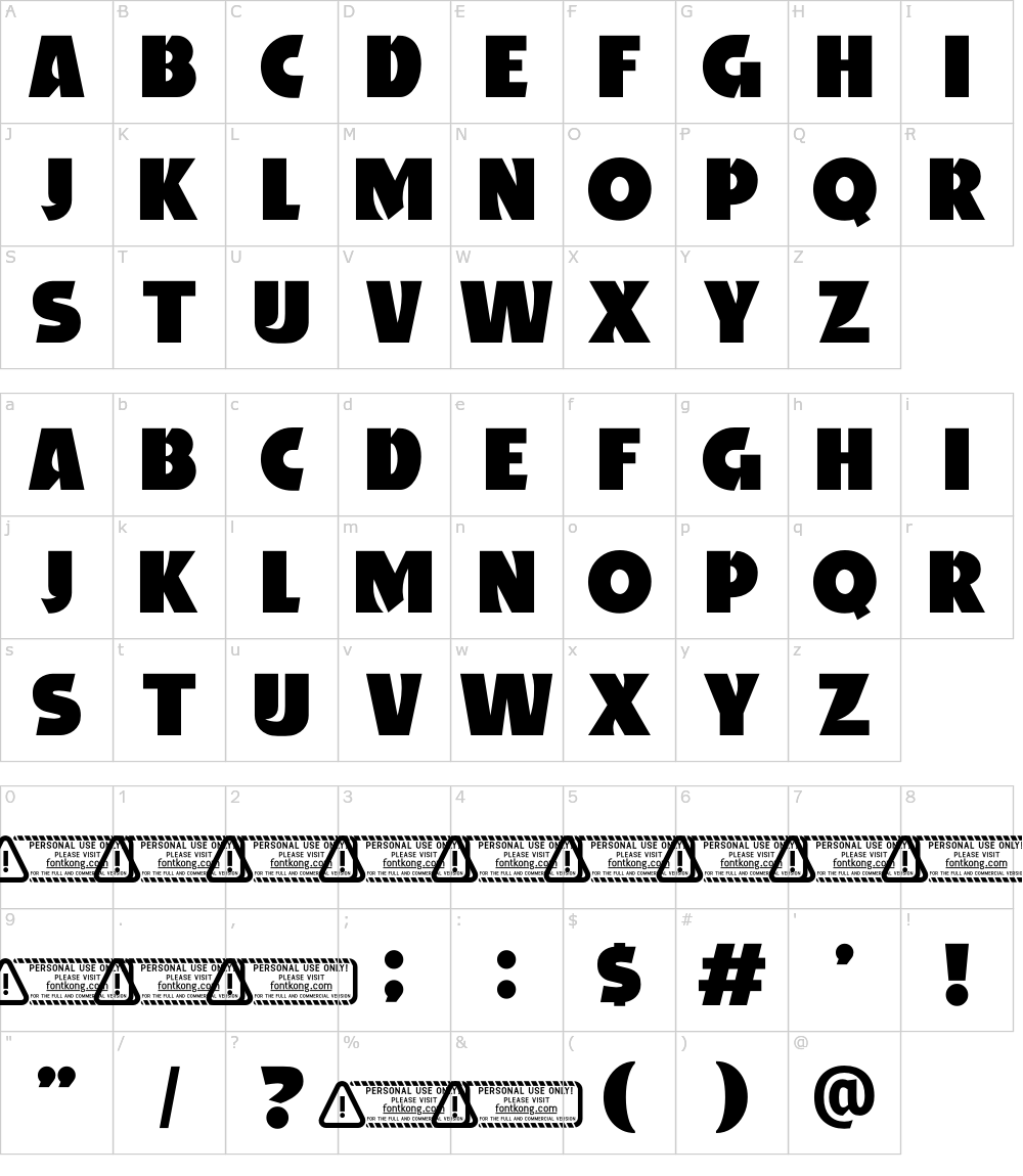 フォントの文字: Brickgold