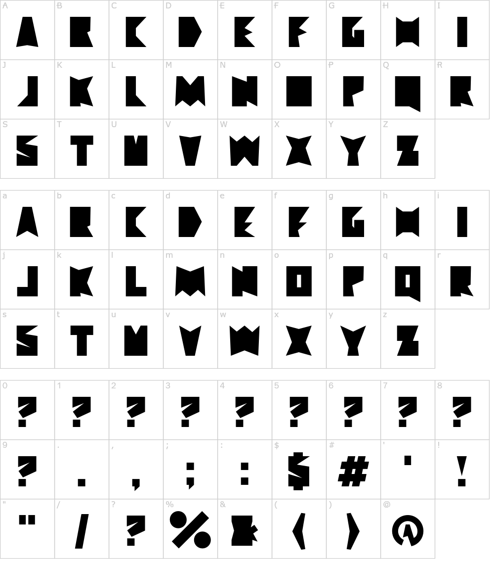 フォントの文字: Mekka