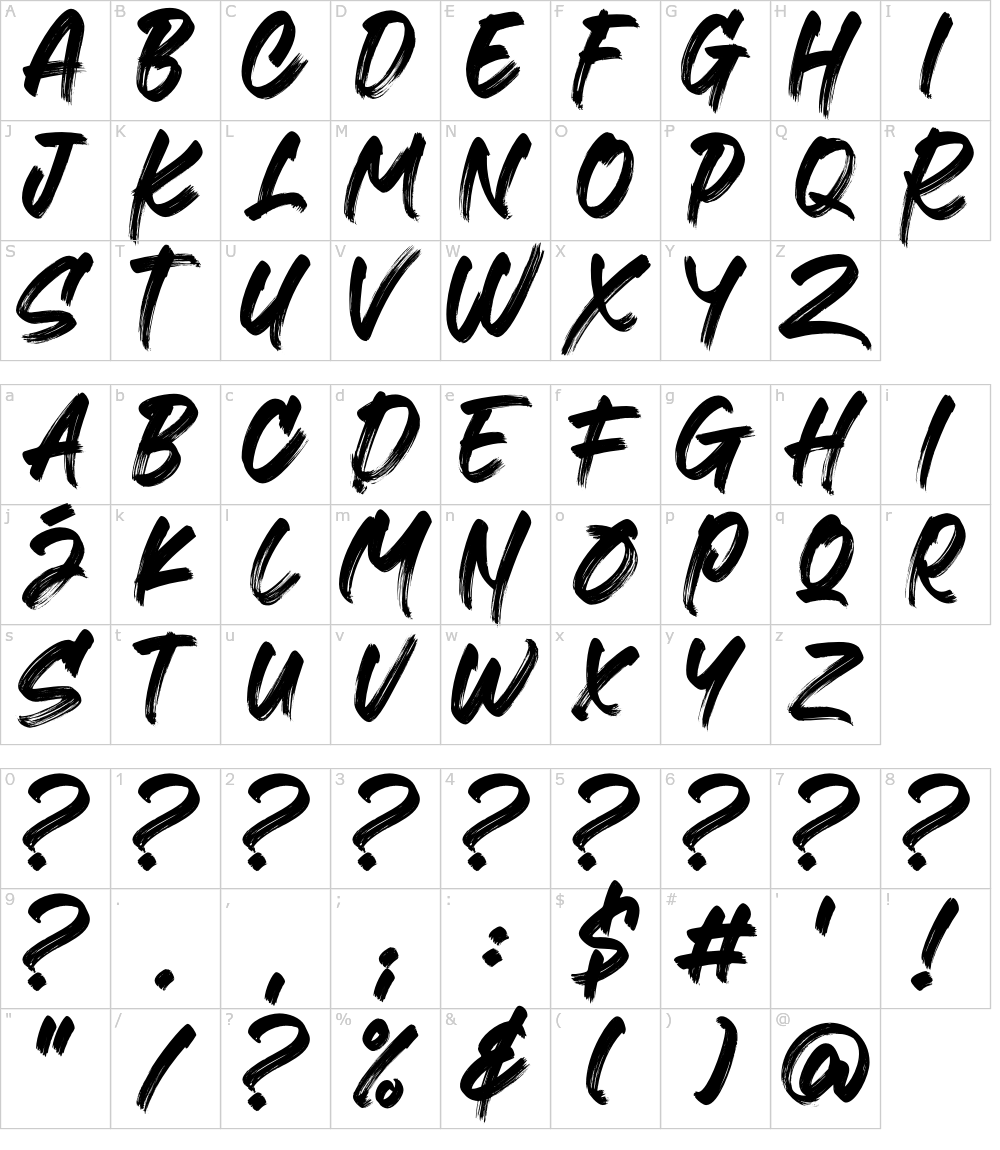 フォントの文字: Grinds