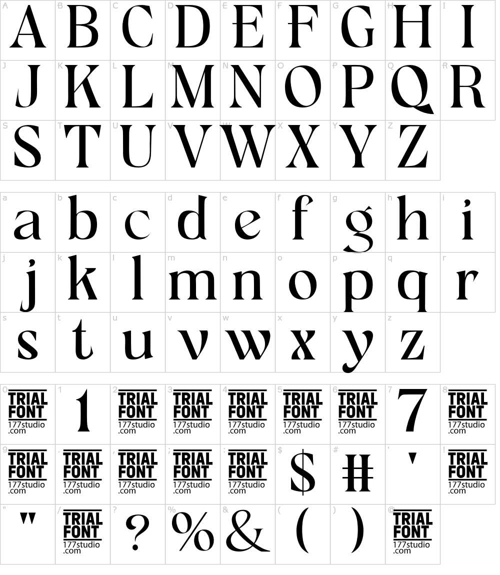 フォントの文字: Allover Modern
