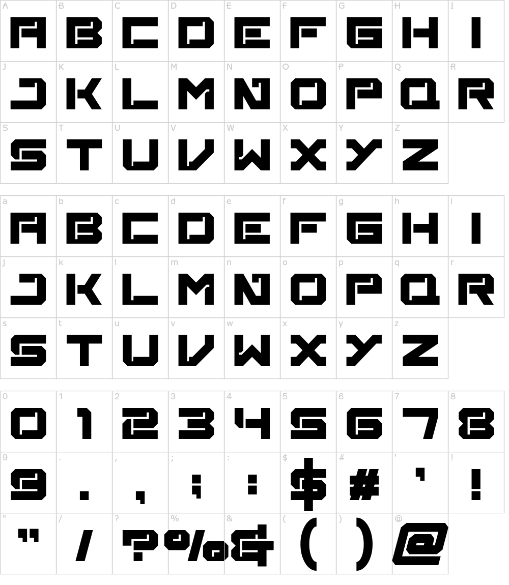 フォントの文字: Broxy