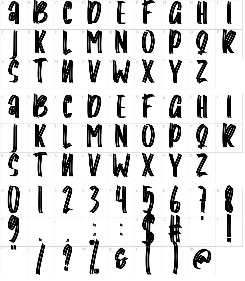 フォントの文字: Barlaze