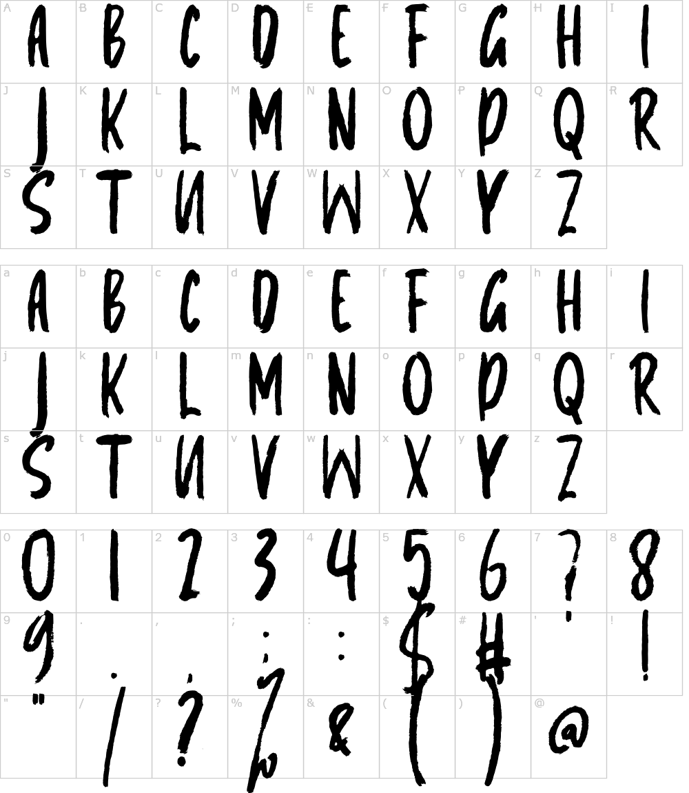 フォントの文字: Blankdes