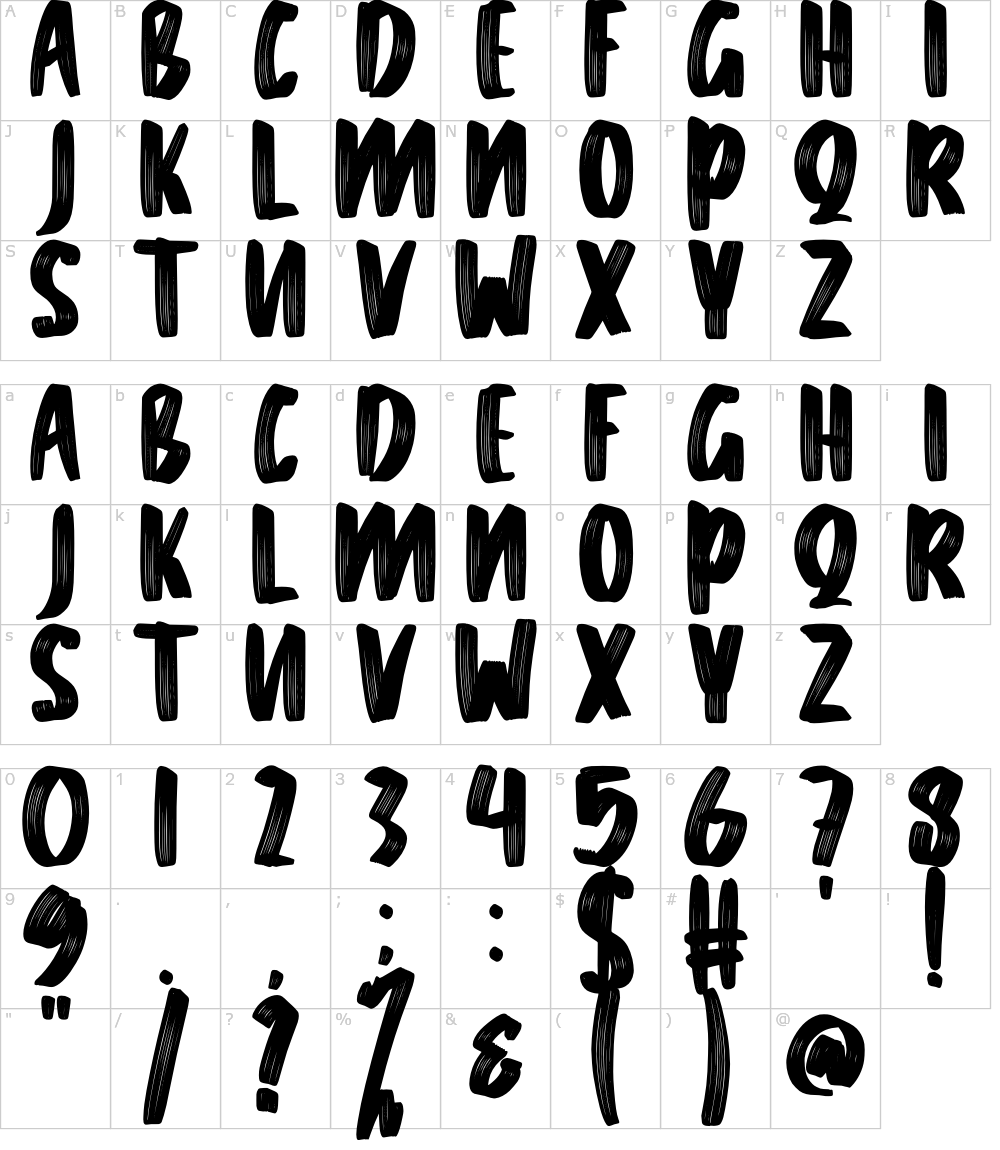 フォントの文字: Brilya