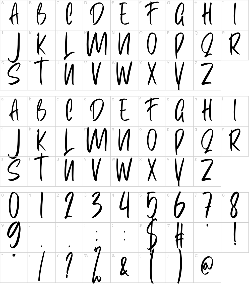 フォントの文字: Chisila