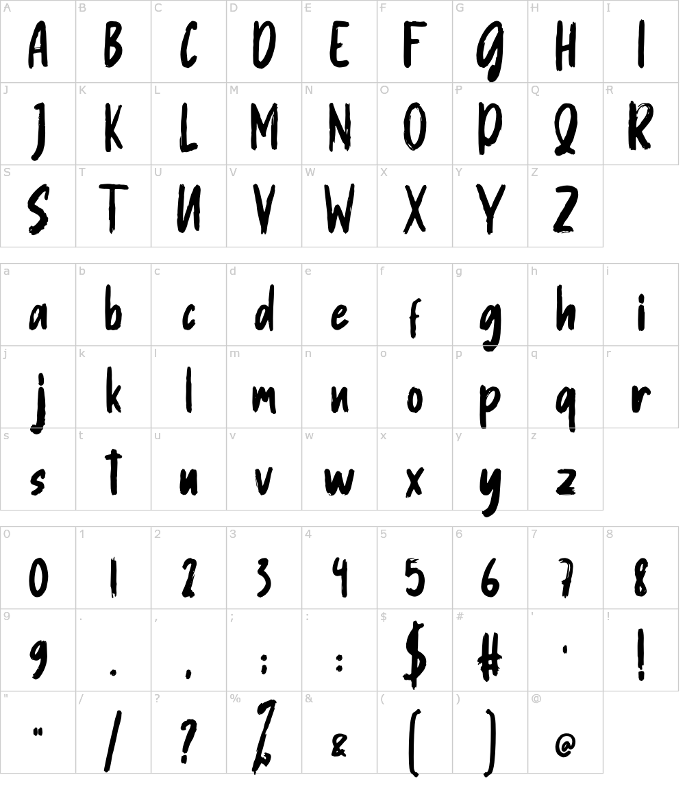 フォントの文字: Danker