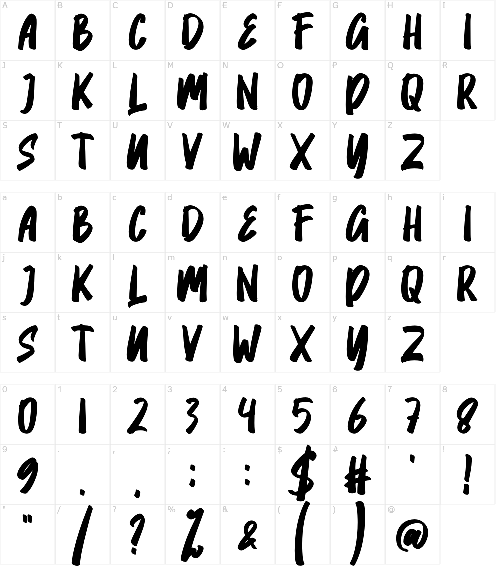 フォントの文字: Dzaman
