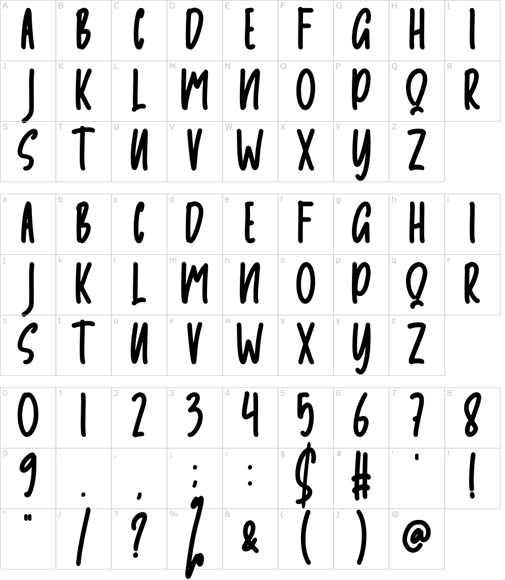 フォントの文字: Mikulsa