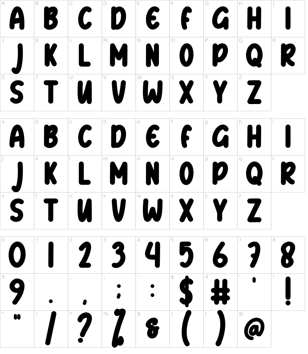 フォントの文字: Newray