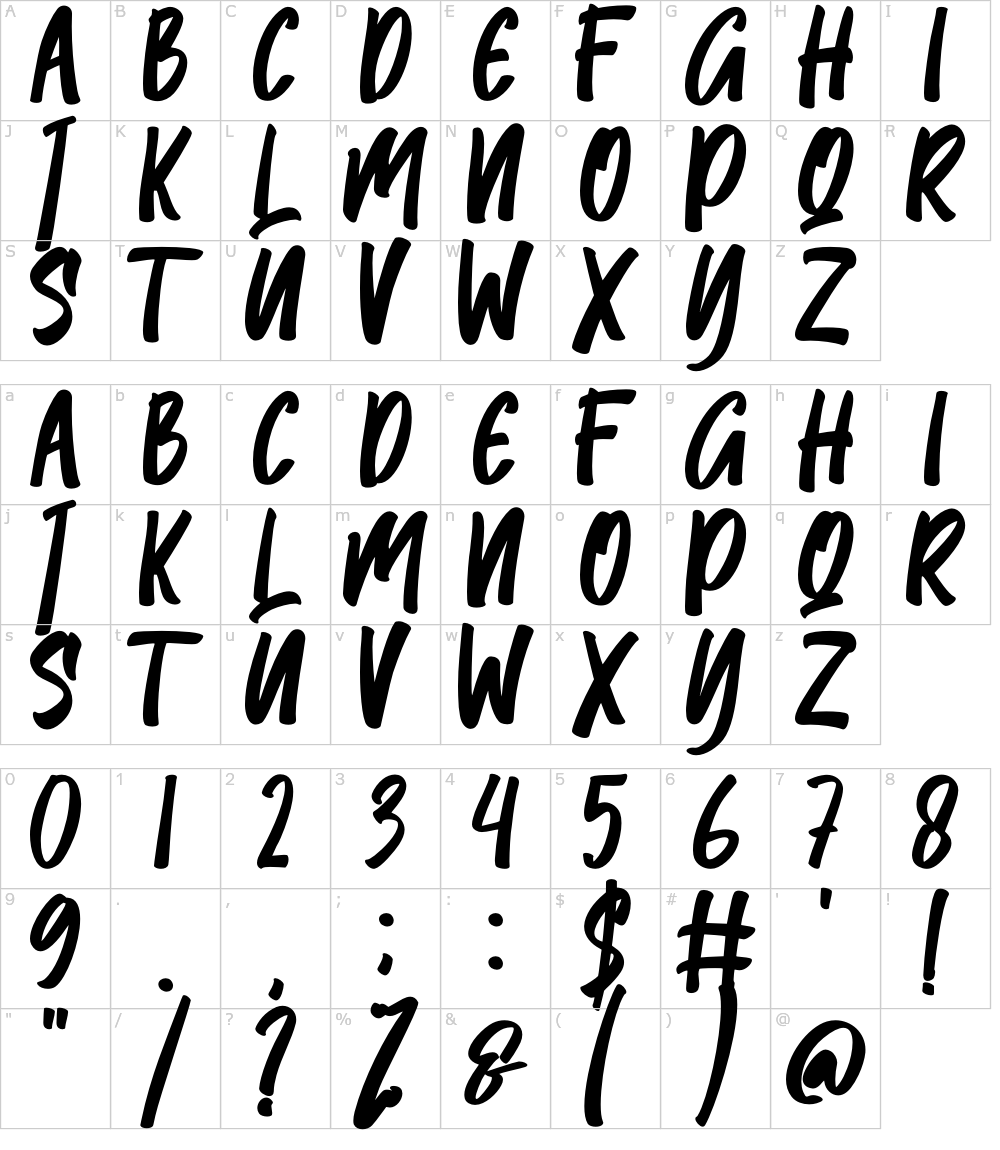 フォントの文字: Rosmary