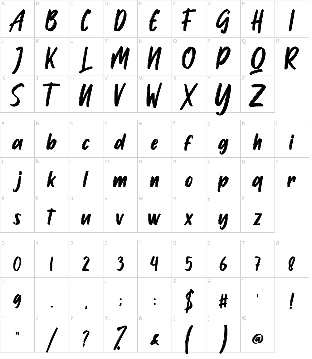 フォントの文字: Runyone