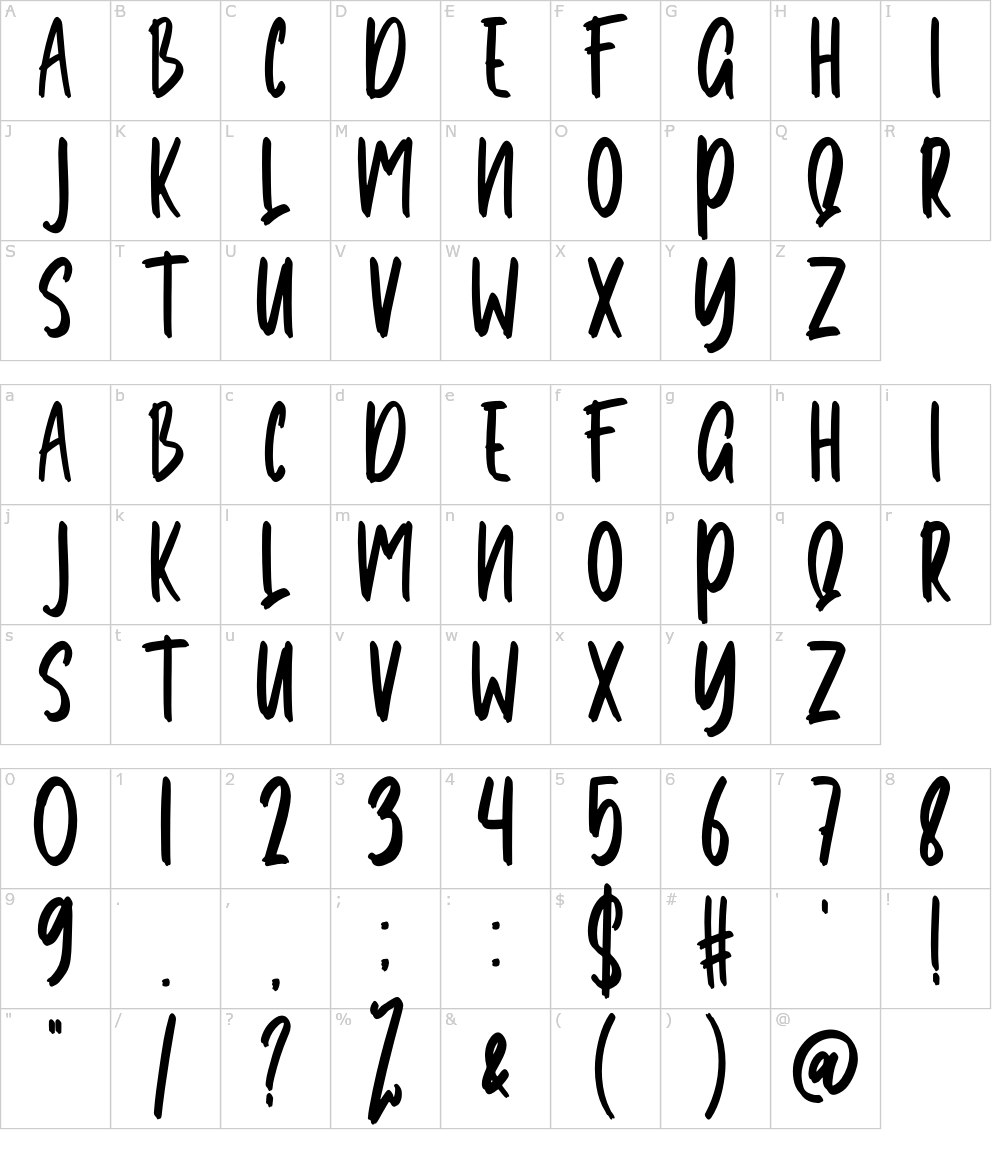 フォントの文字: Trivala