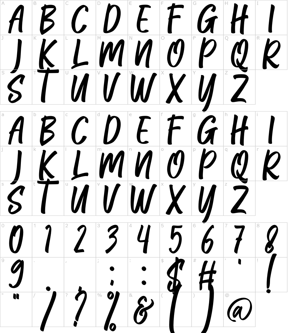 フォントの文字: Qufiky