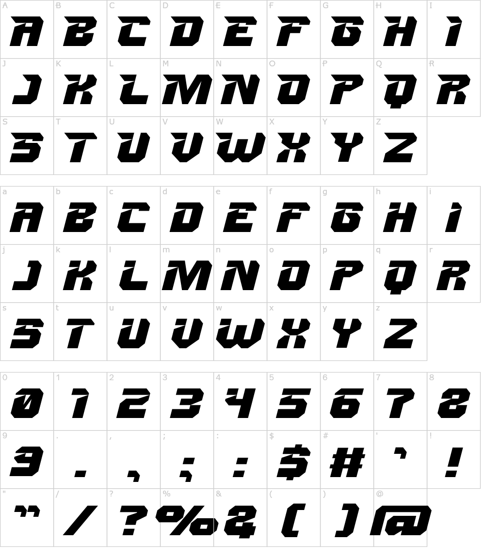 フォントの文字: Apex Corner