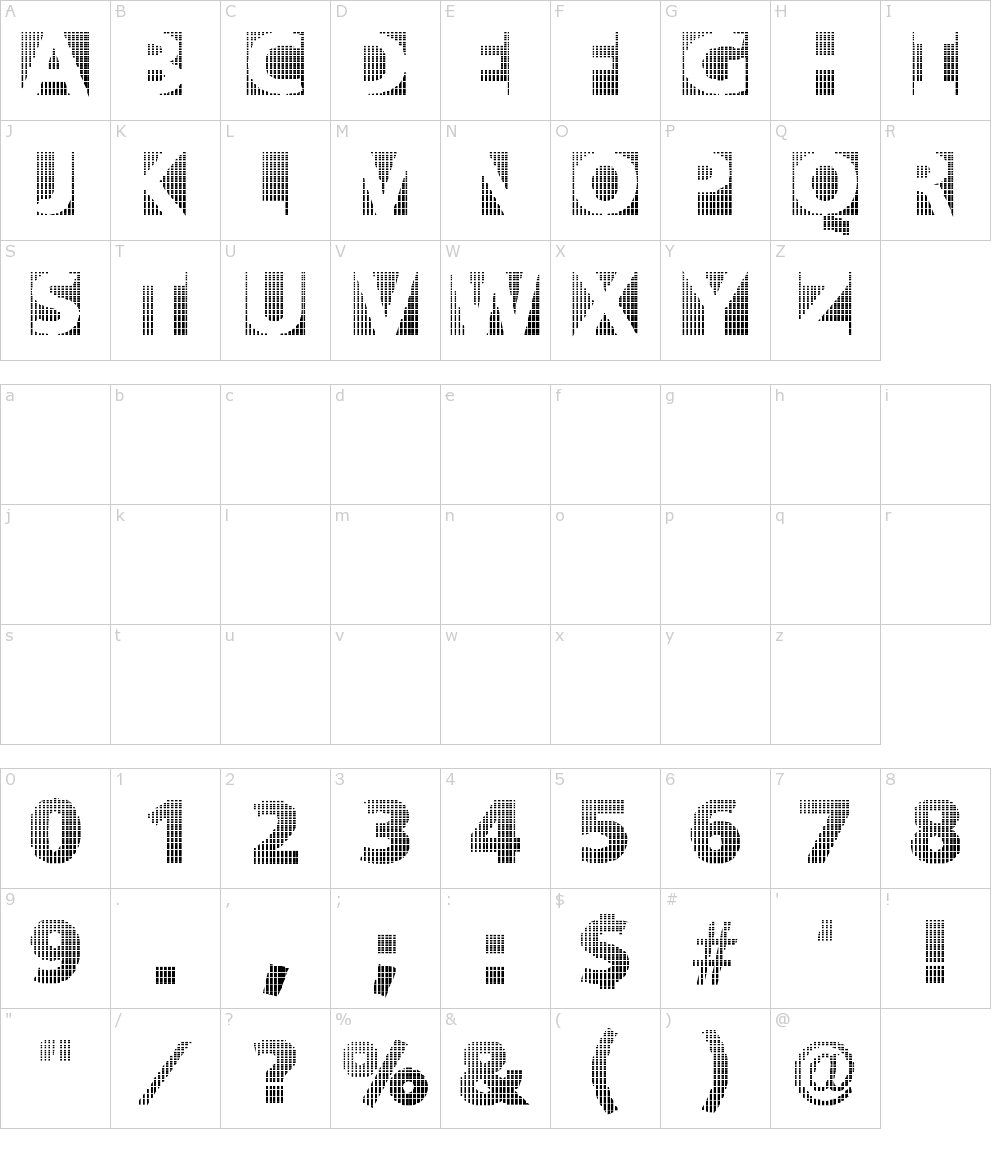 폰트 문자: Black White Grids