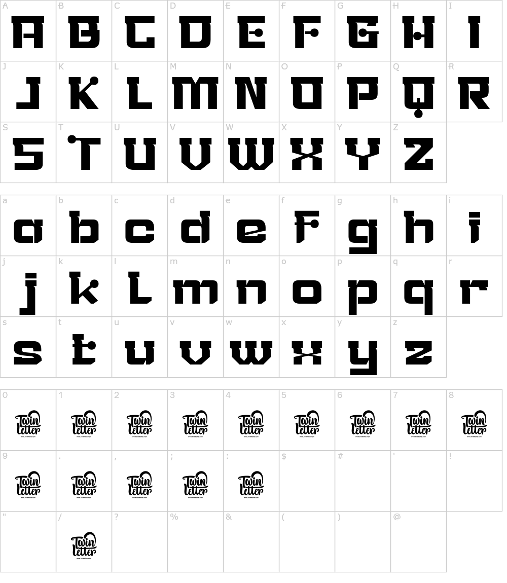 フォントの文字: Gunec