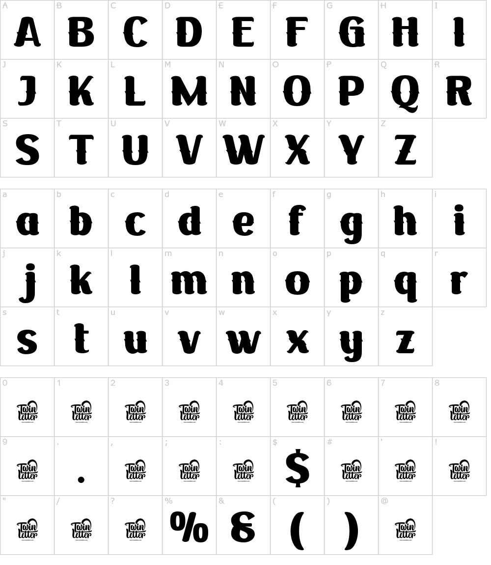 フォントの文字: Rakochuk