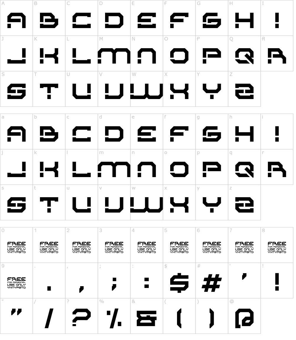 フォントの文字: Rudheq