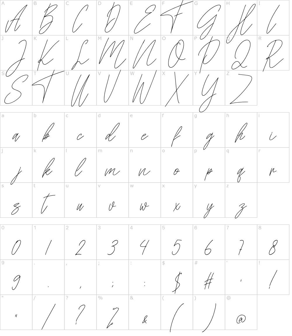 フォントの文字: Kathilass