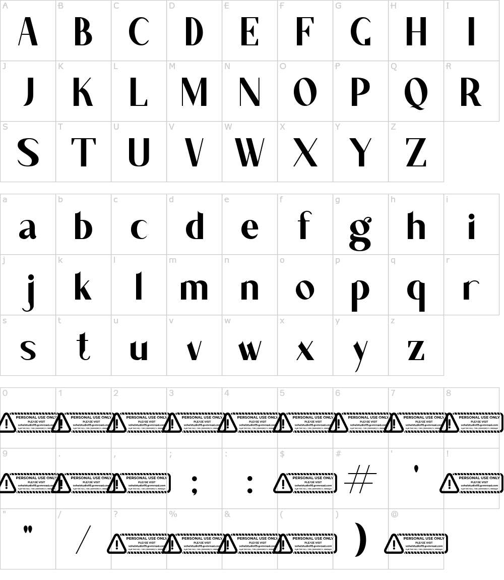フォントの文字: Cluth