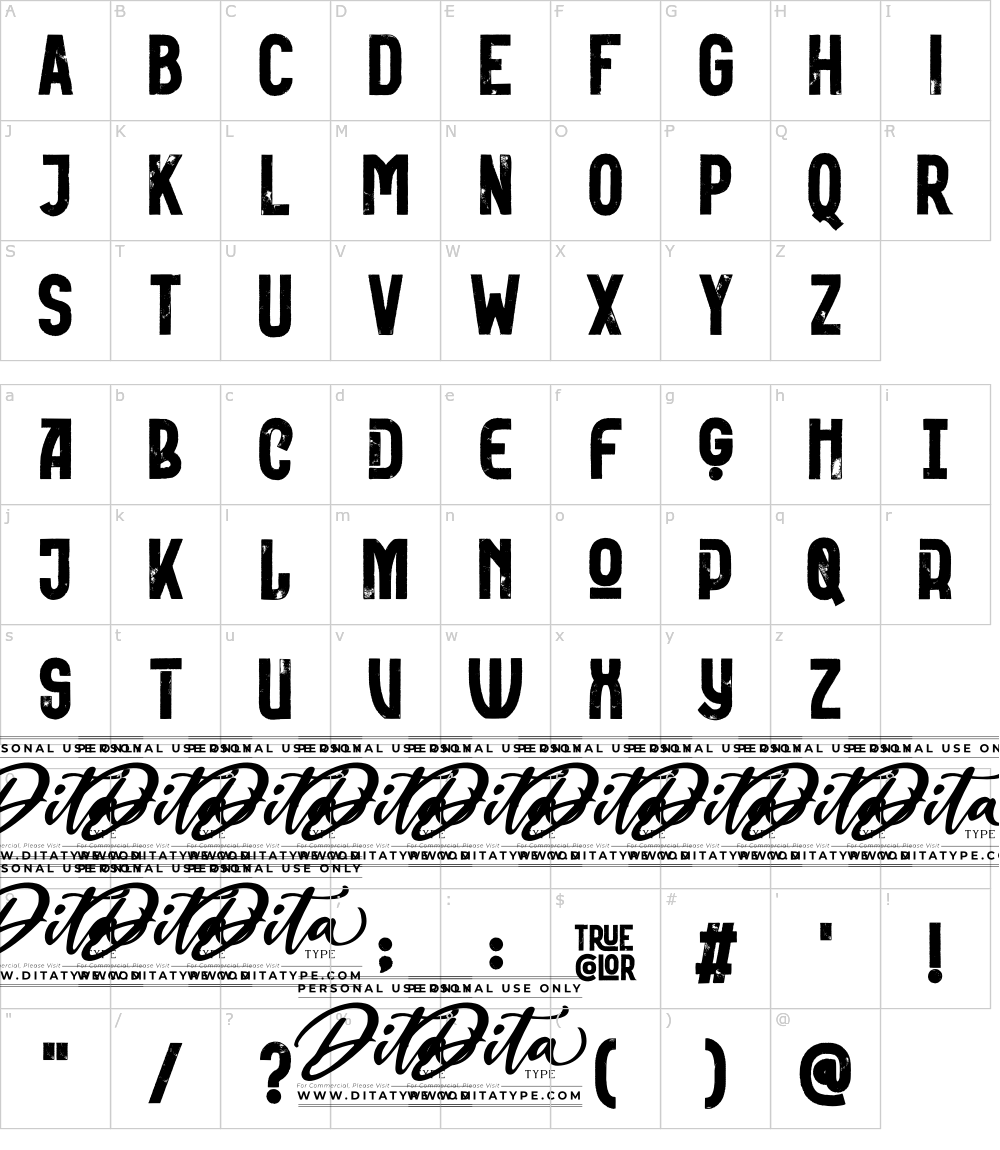 フォントの文字: Truecolor