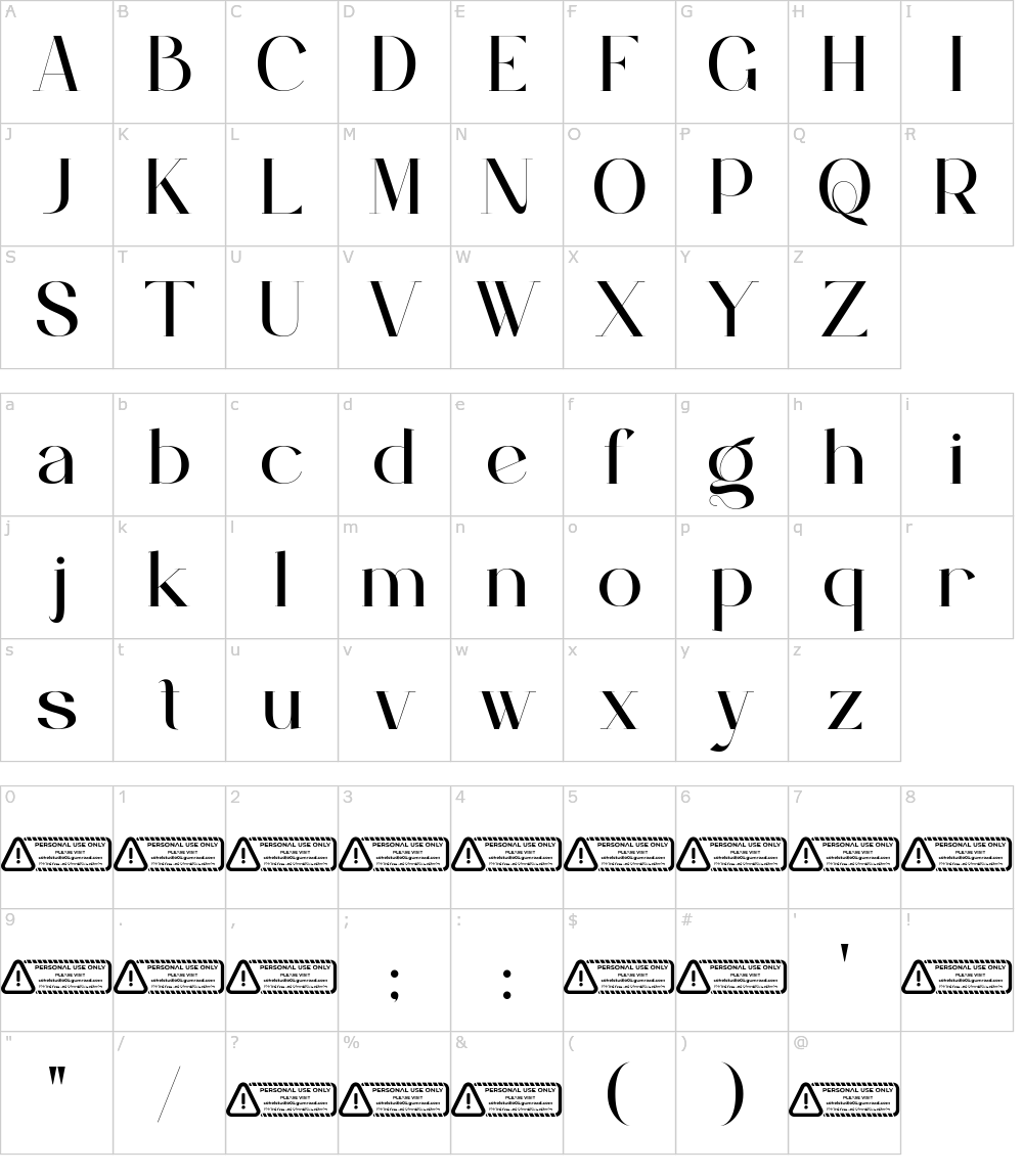 フォントの文字: Giliant