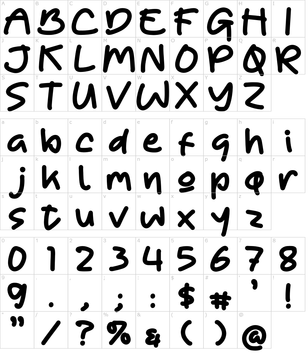 フォントの文字: Paultine Groovy