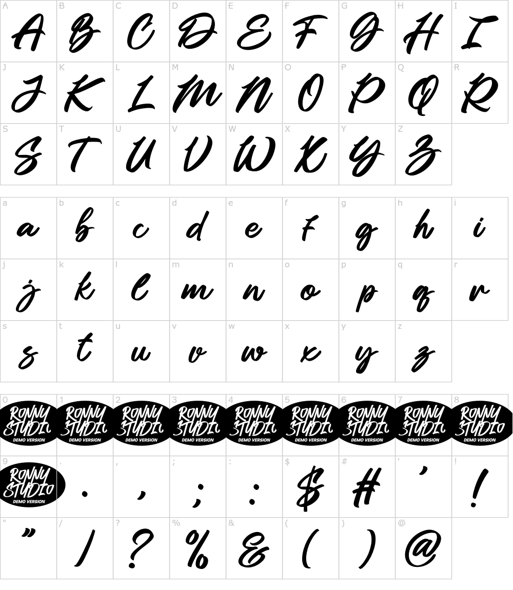 フォントの文字: Shilten