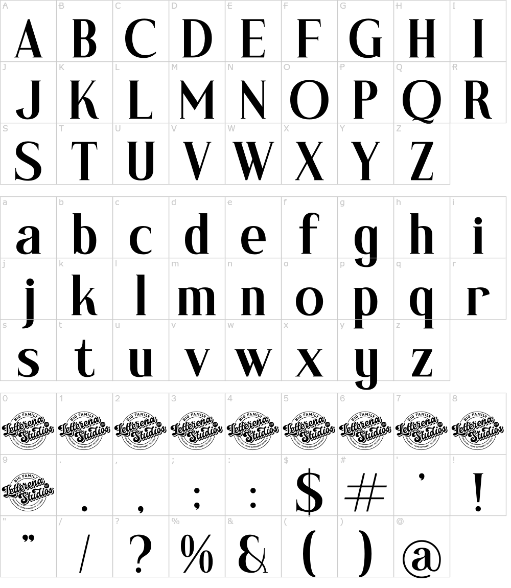 フォントの文字: Mascefla