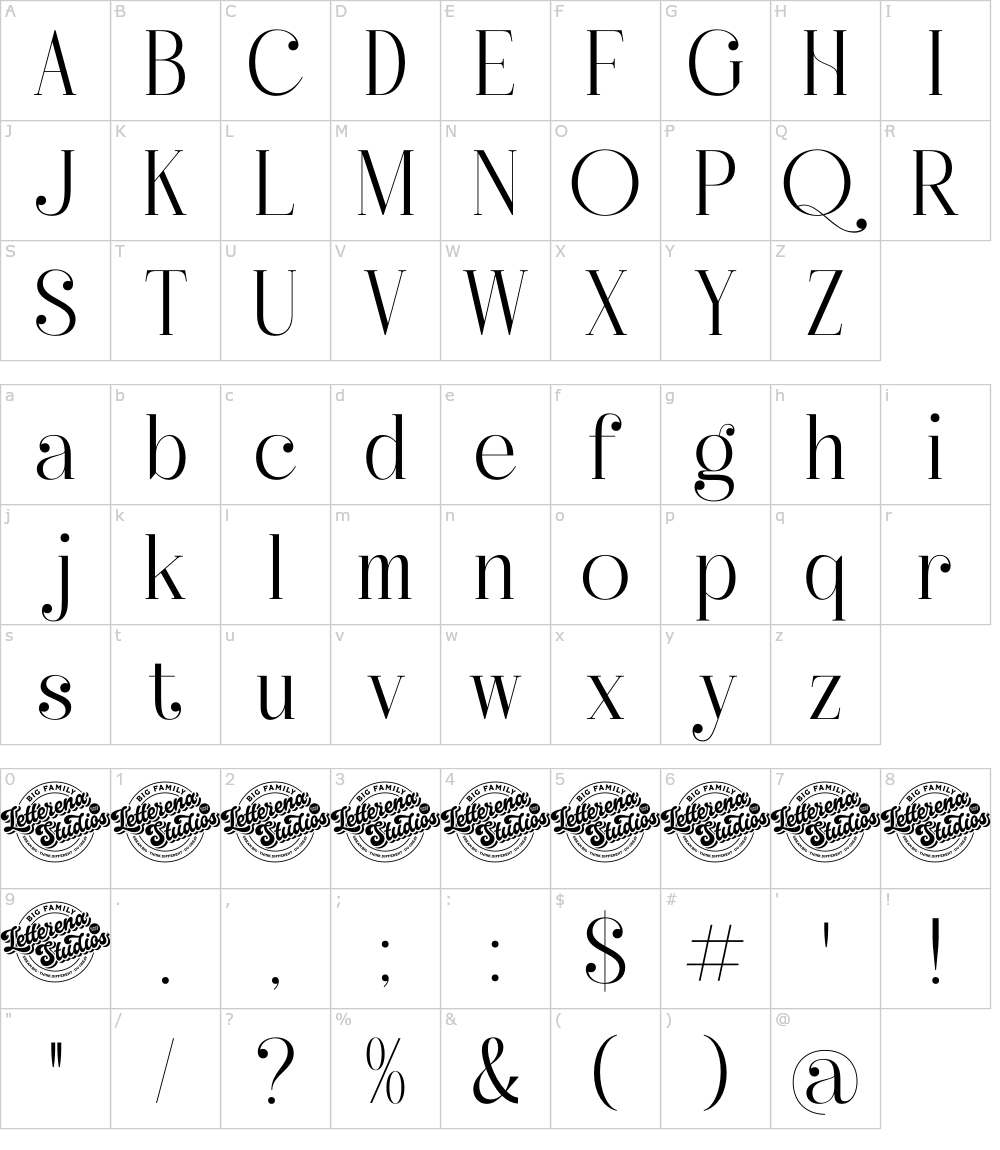フォントの文字: Heyanik