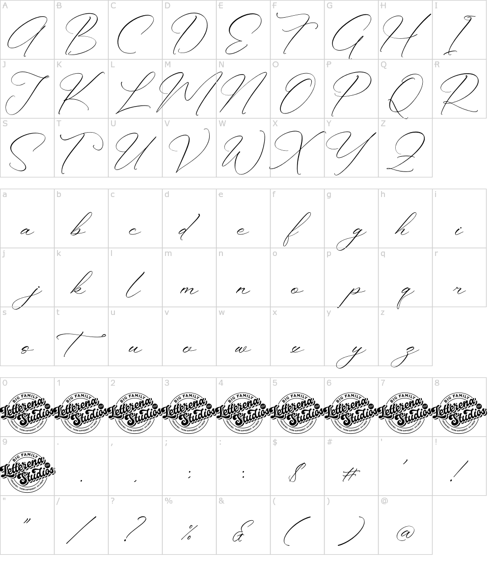 フォントの文字: Anthellia