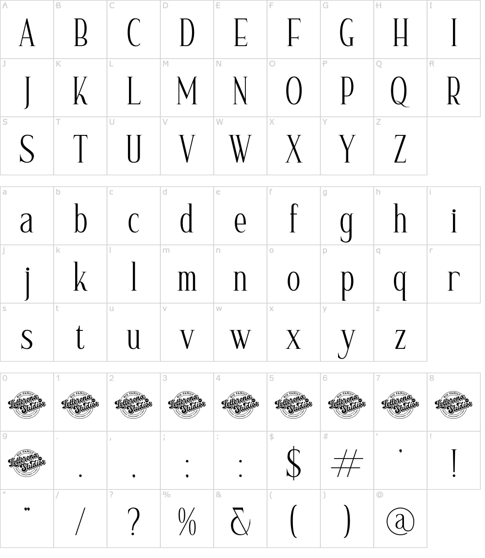 フォントの文字: Nerhole