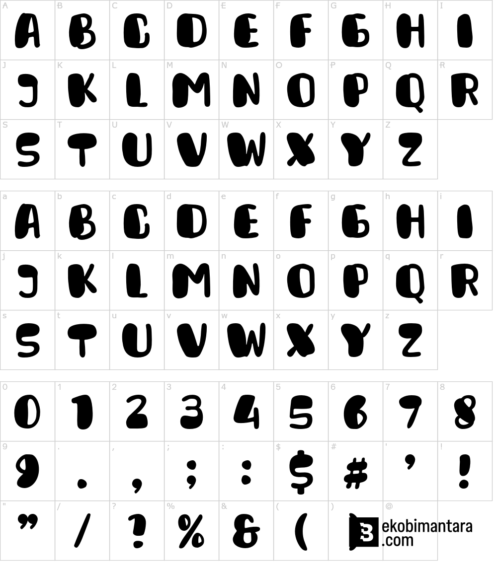Zeichen der Schriftart: Daily Croquete