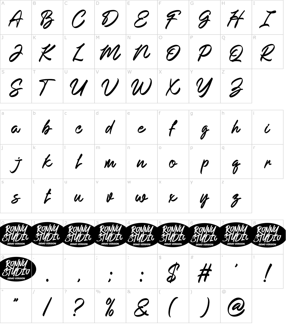 フォントの文字: Baglietta