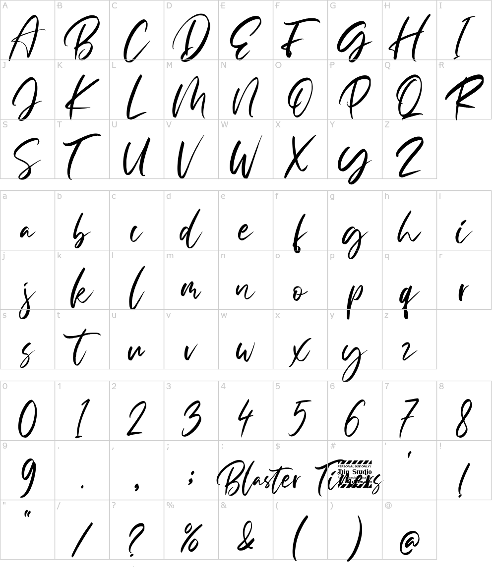 フォントの文字: Blaster Timers
