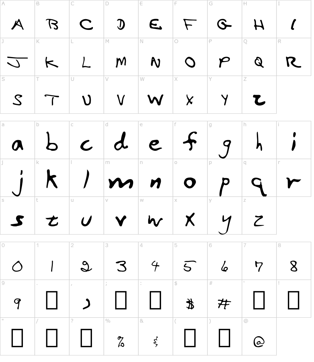 フォントの文字: Thomas [Tiffany Newbold]