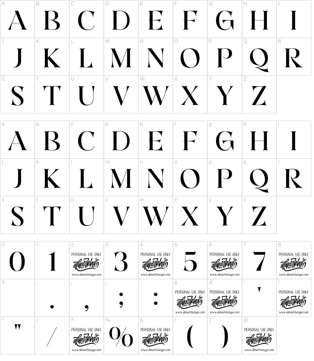 フォントの文字: Bromolek