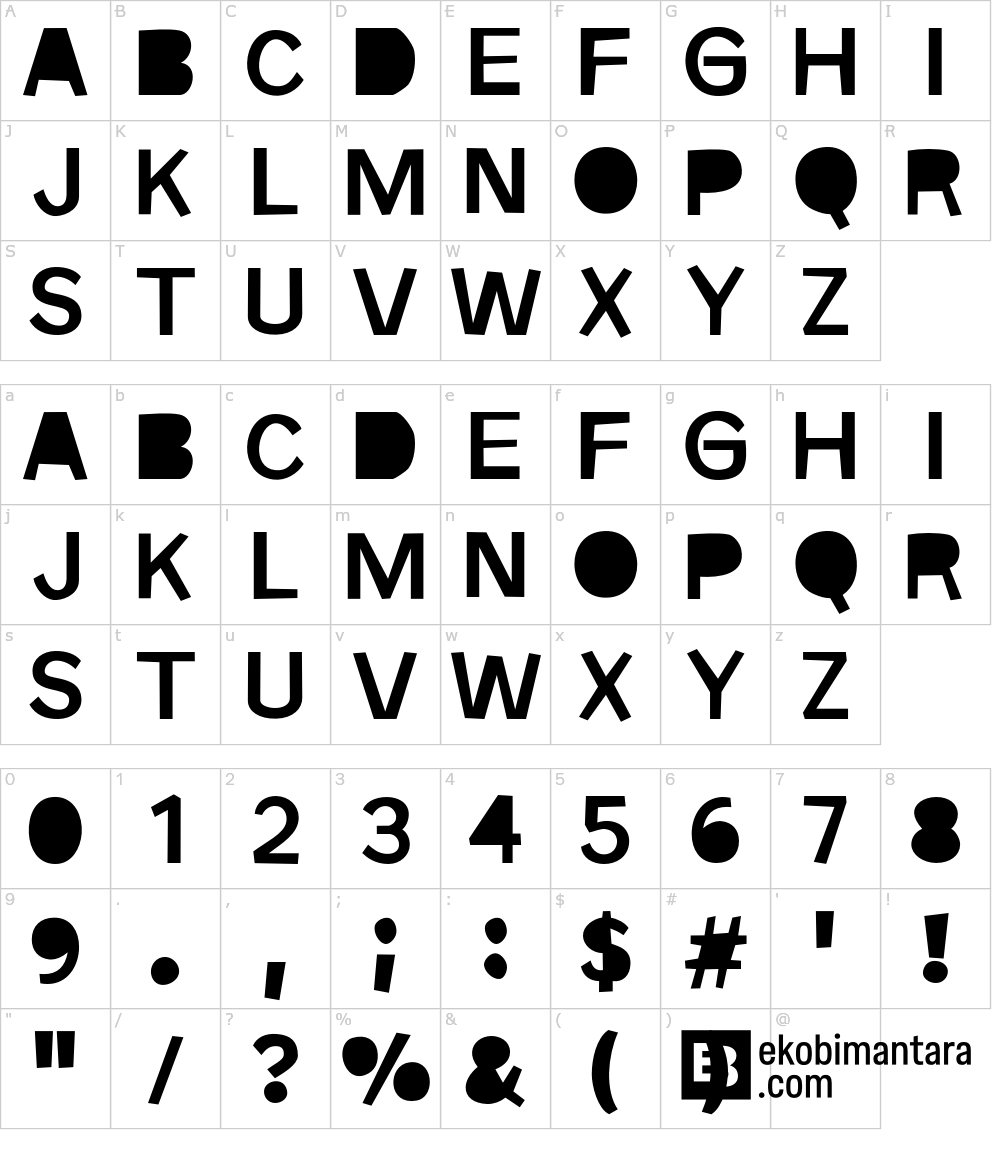 フォントの文字: Jack Down