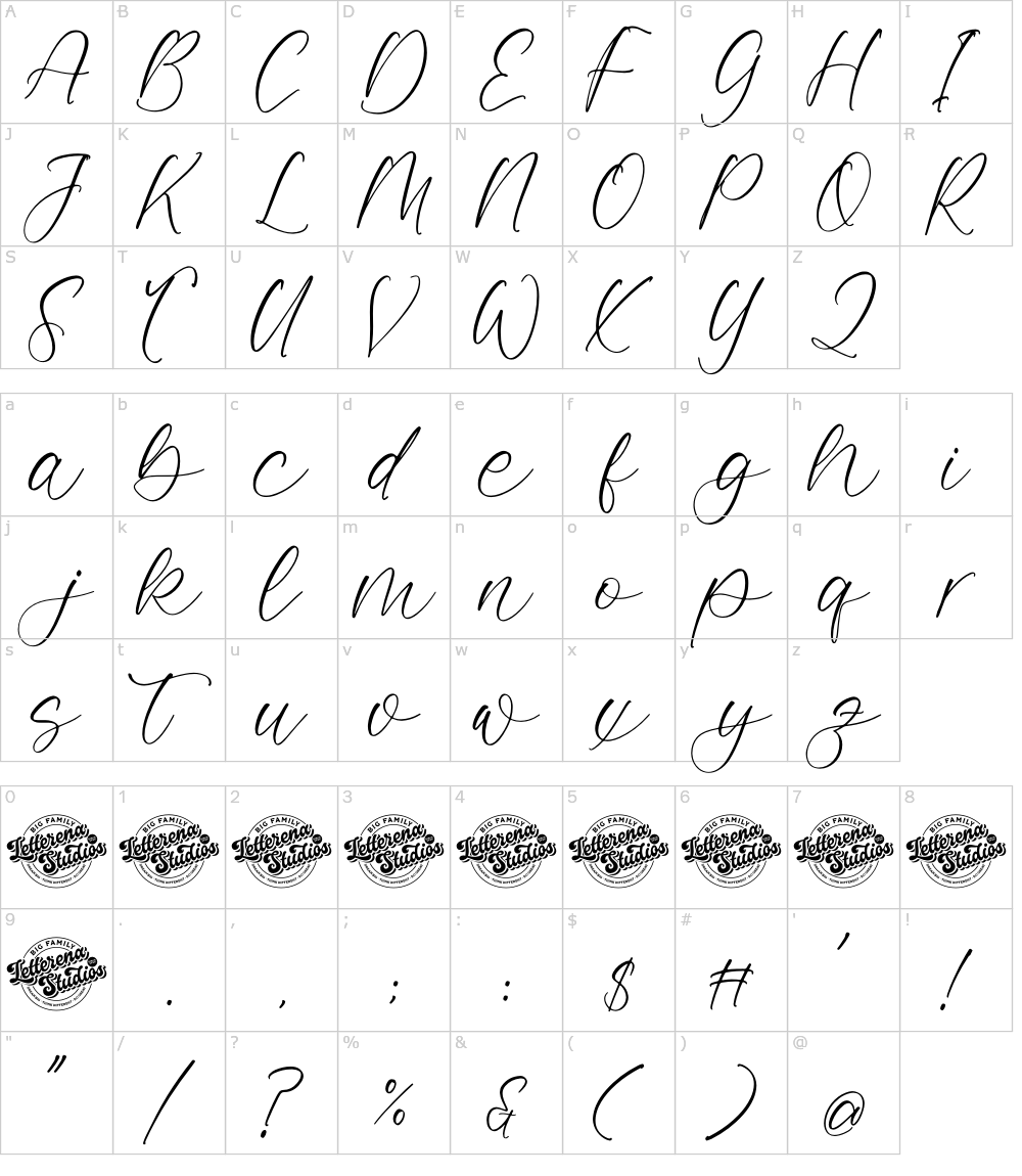 フォントの文字: Valentina Goldwyn