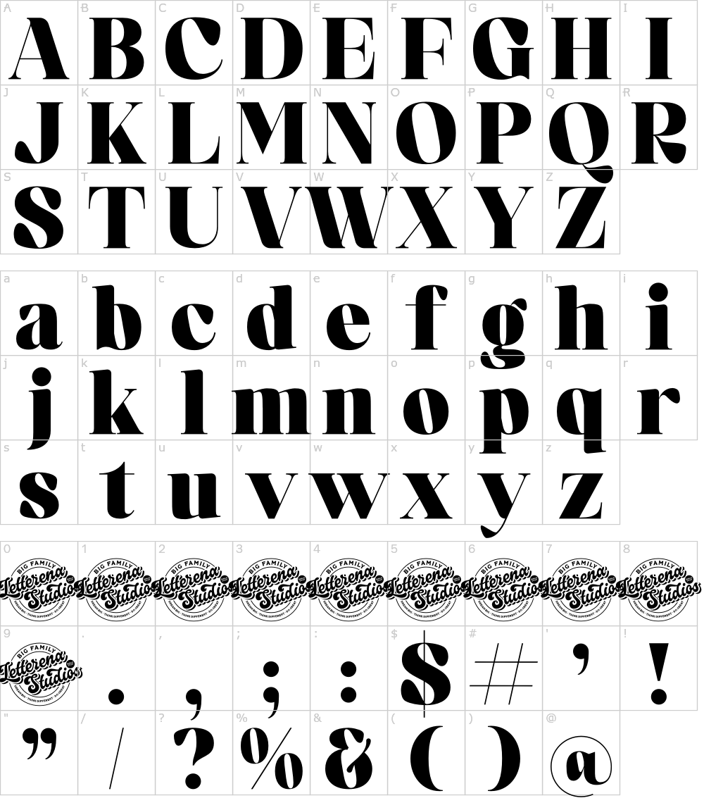 Characters: Kindora Bufferly Font